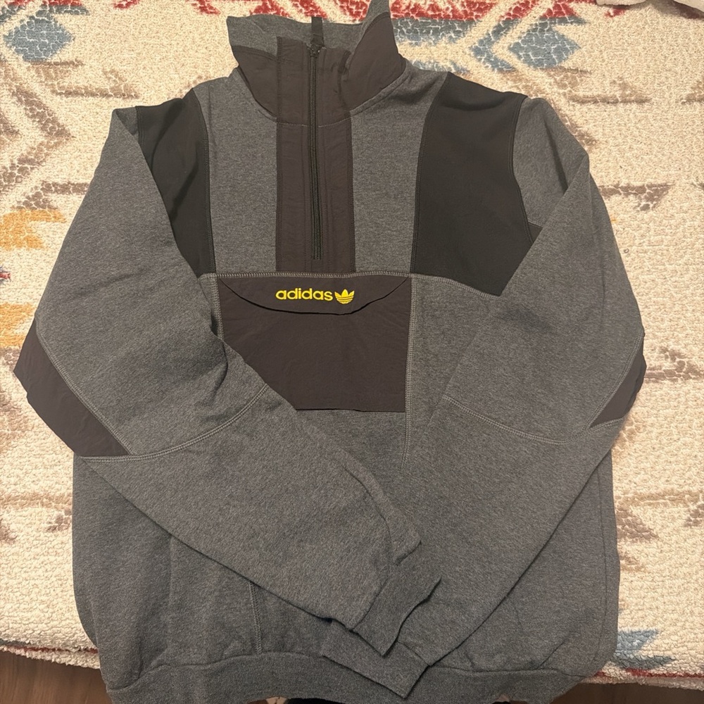 Adidas grey half zip sweater